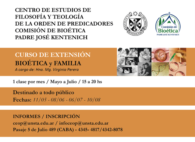 Curso extensión Bioética y Familia